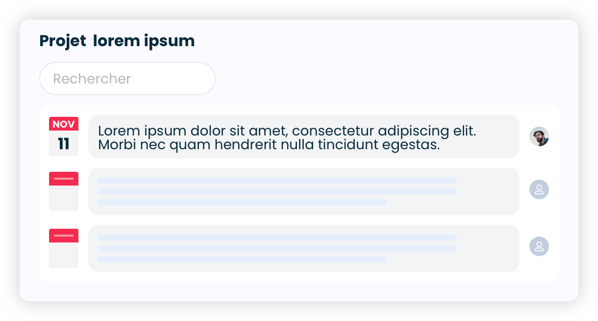 Model with meetings and decisions of a project.