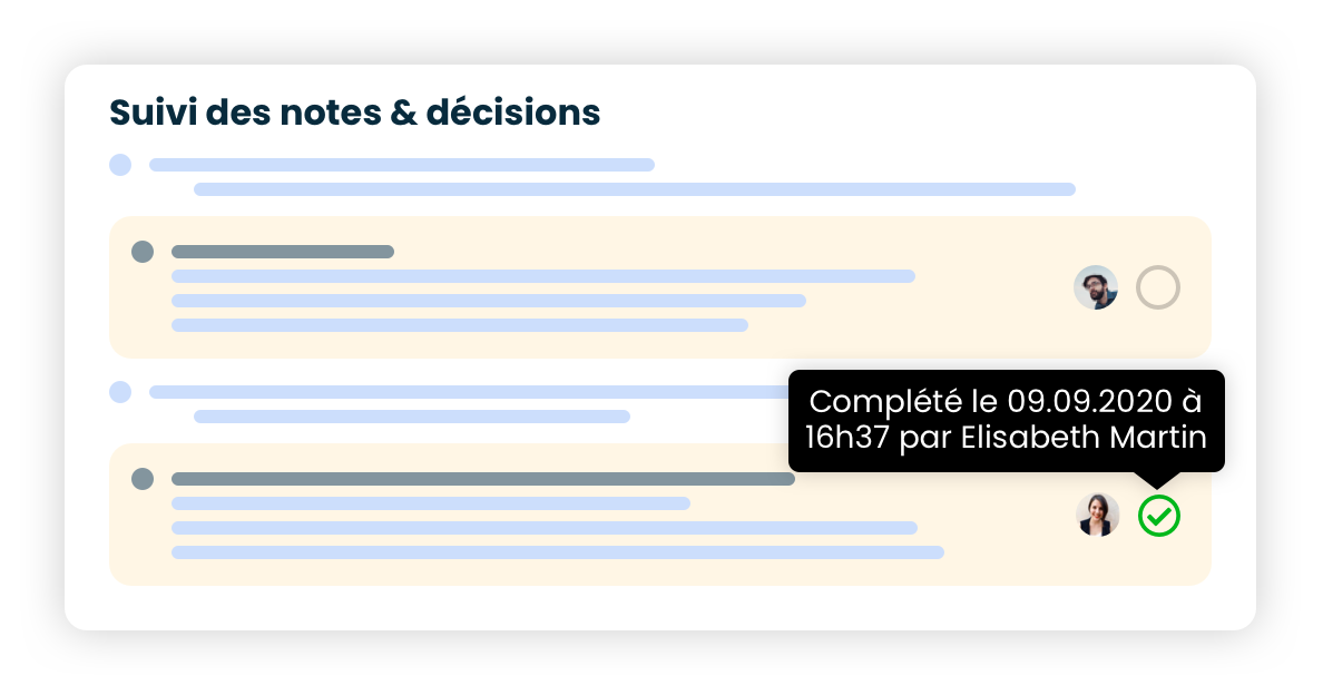 Follow-up of notes & decisions